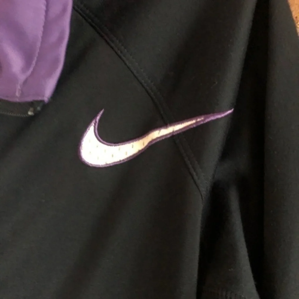 Nike jacket kids zip up black and purple athletic XL